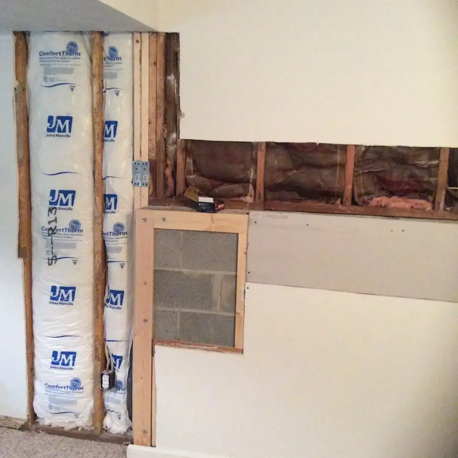 Wall insulation replacement during Contents Cleaning & Restoration in Williston Park